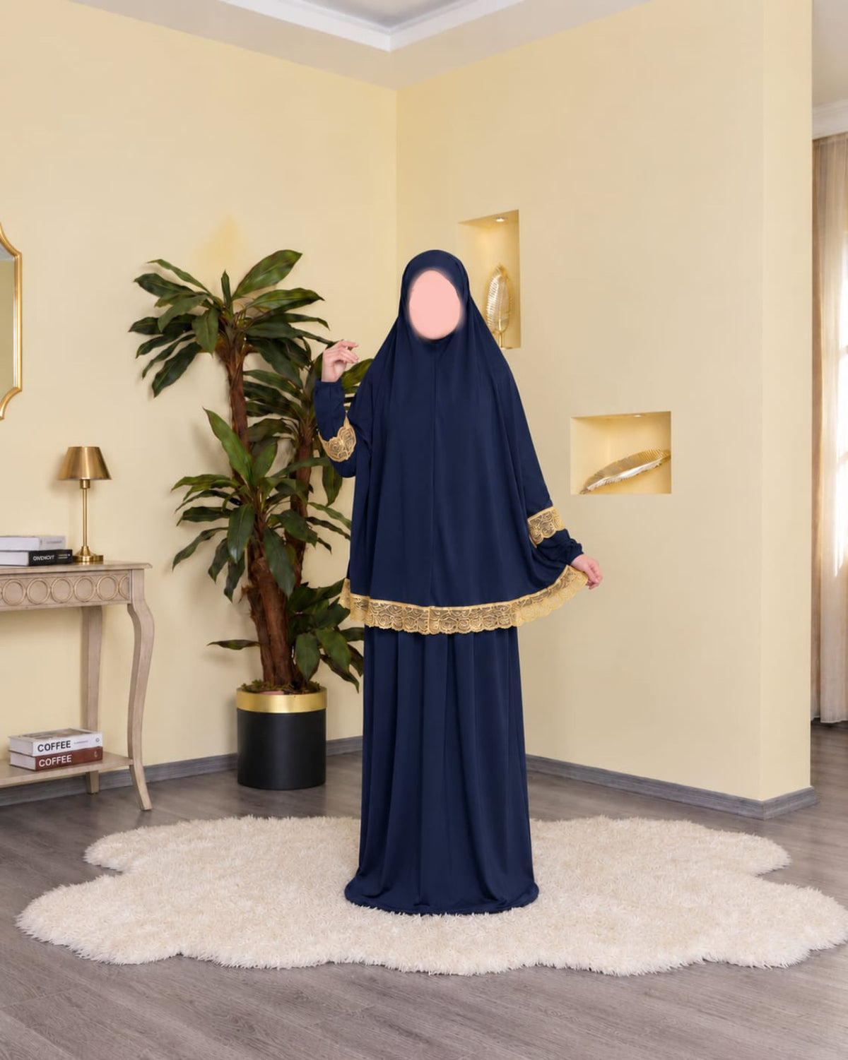 ثوب صلاة قطعتين بكمام نسواني