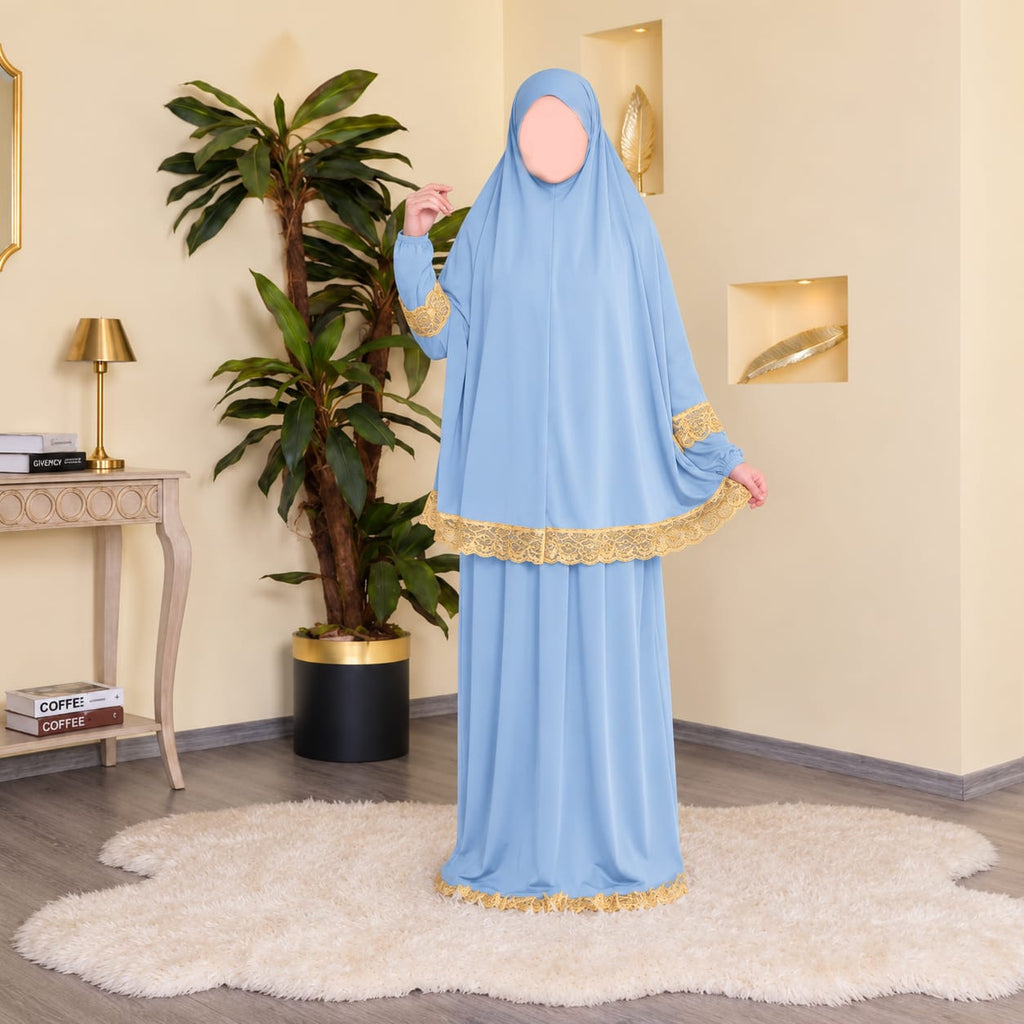 ثوب صلاة قطعتين بكمام نسواني