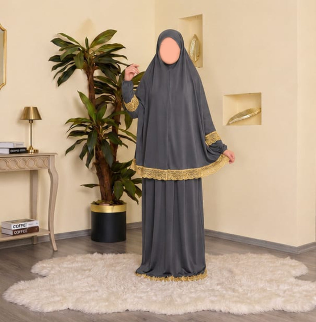 ثوب صلاة قطعتين بكمام نسواني