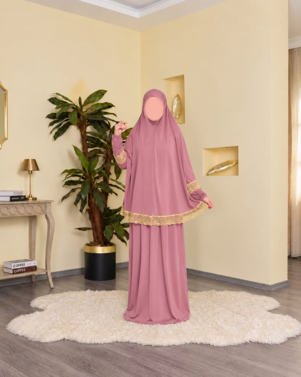 ثوب صلاة قطعتين بكمام نسواني