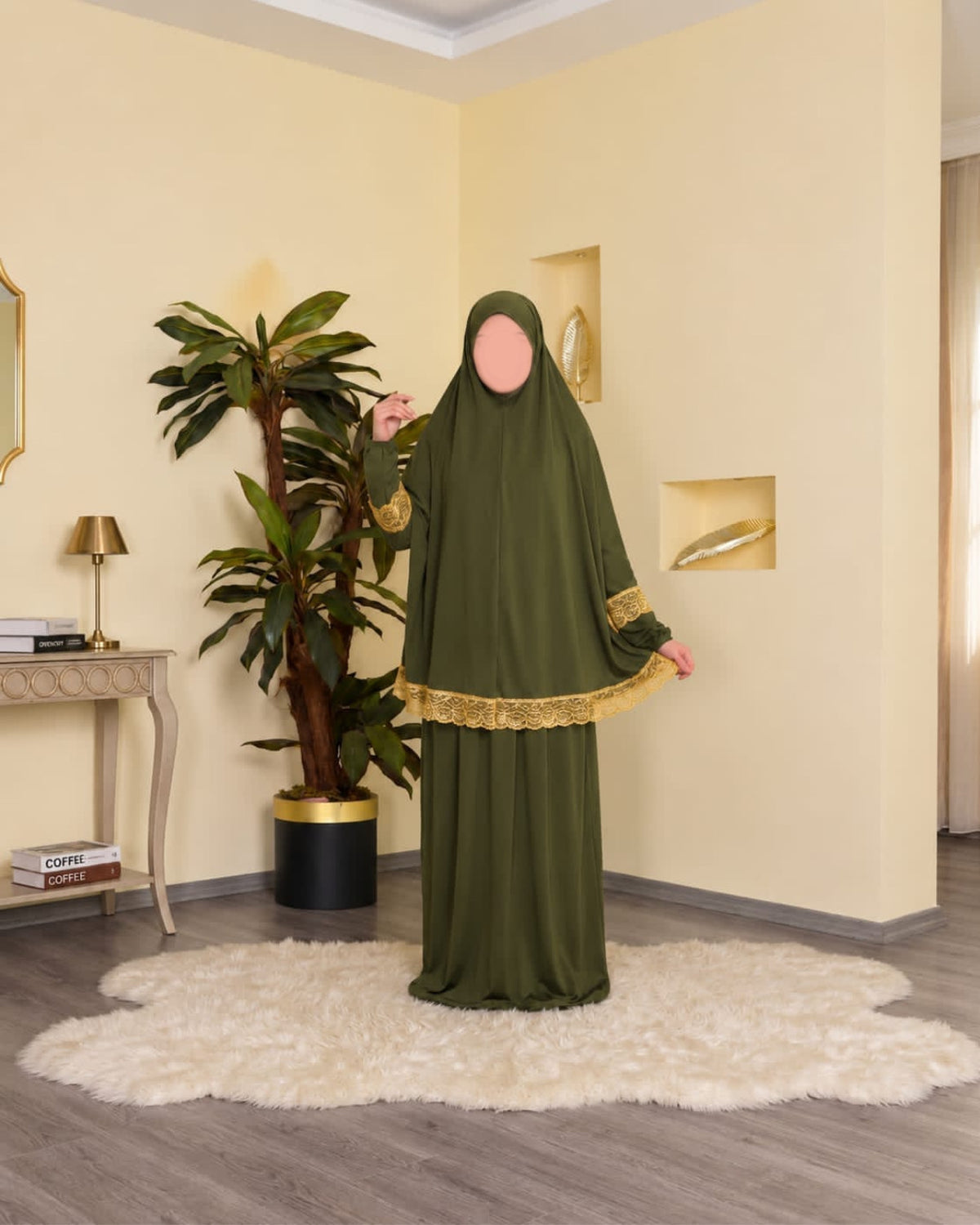 ثوب صلاة قطعتين بكمام نسواني