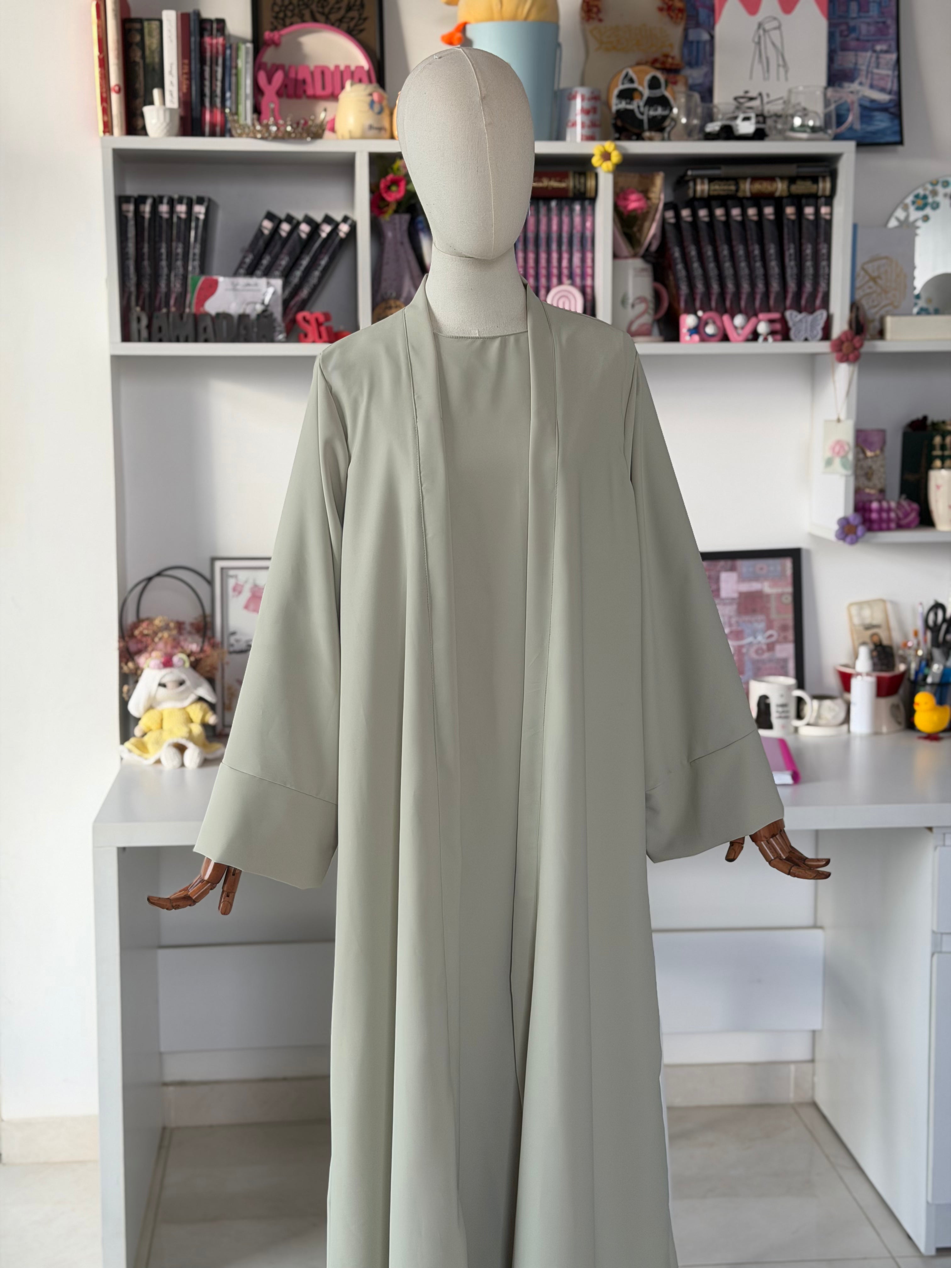 عباية جسيكا قطعتين عباية مفتوحة مع فستان حفر